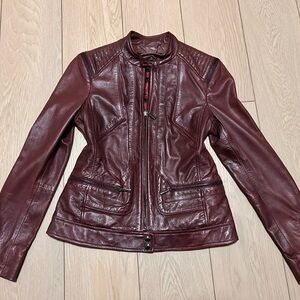 Bernardo Deep Red Leather Jacket